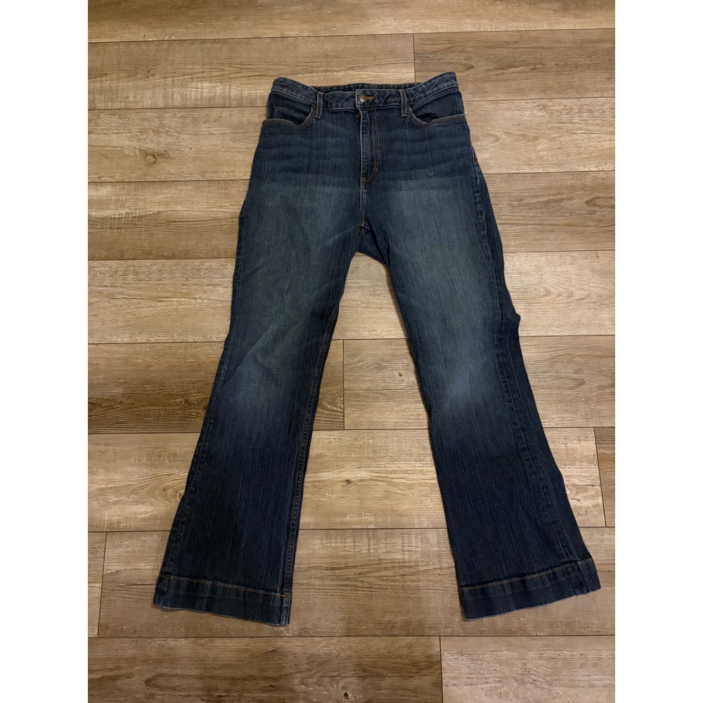 Kimes Ranch Jeans Women 16/32 Dark Wash High Rise Flare Western Denim USA